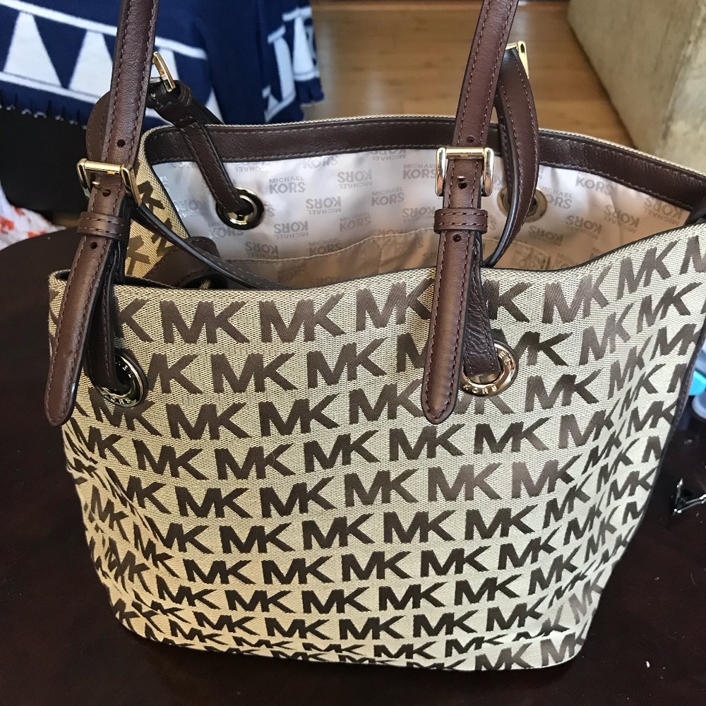Michael Kors Purse New Brown/Tan Large Shoulder